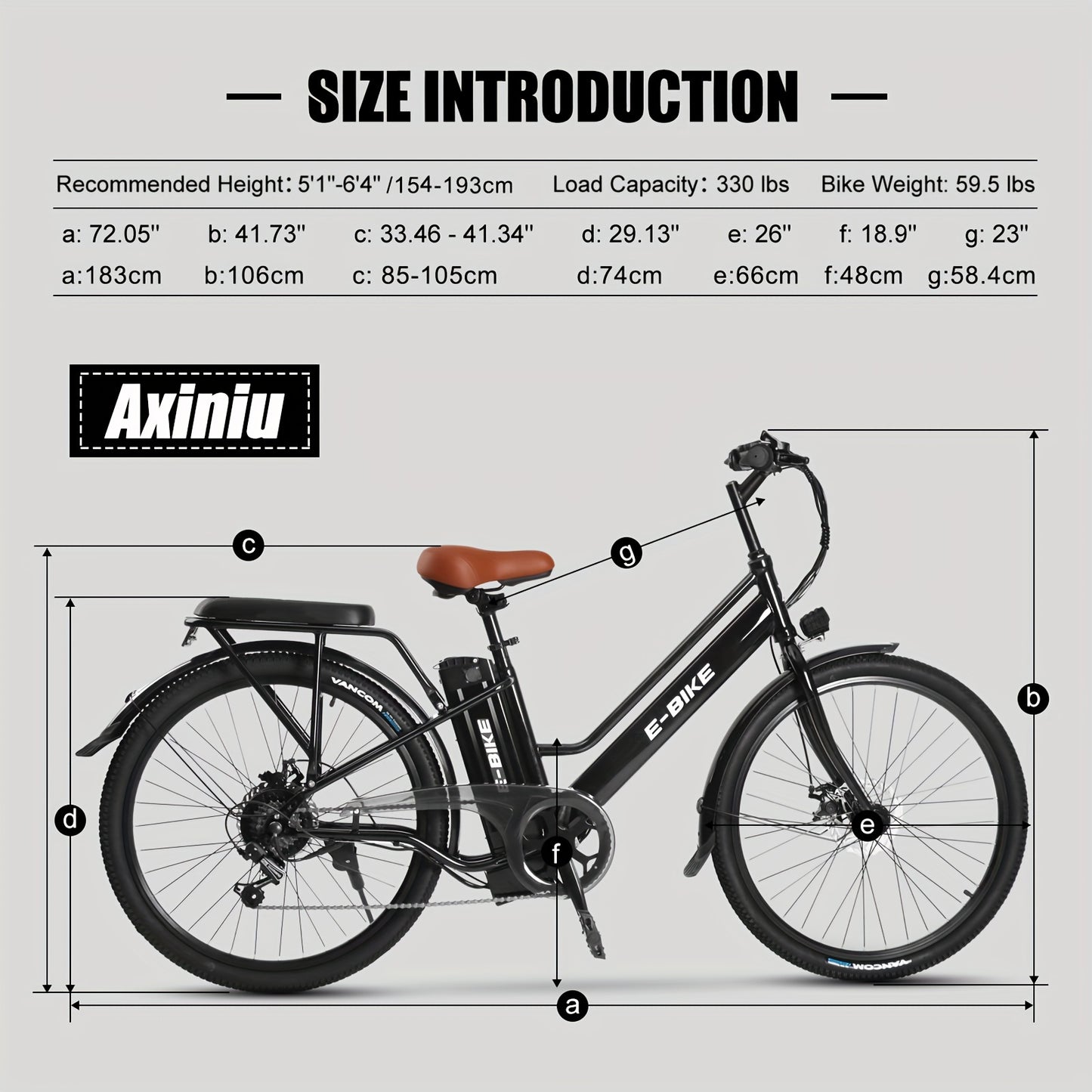 Adult Electric Bike, 26 Inch Step Through Ebike For Women Men, 350W Removable Battery, 7 Speed City Electric Cruiser Bikes, 22MPH 40Miles Commuter Electric Bicycle