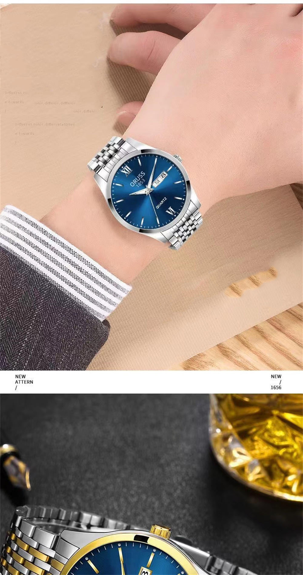 Men's Watch Glow-in-the-dark Waterproof Calendar High-grade Handsome Fashion 2022 New Trend Steel Watch, Ideal choice for Gifts