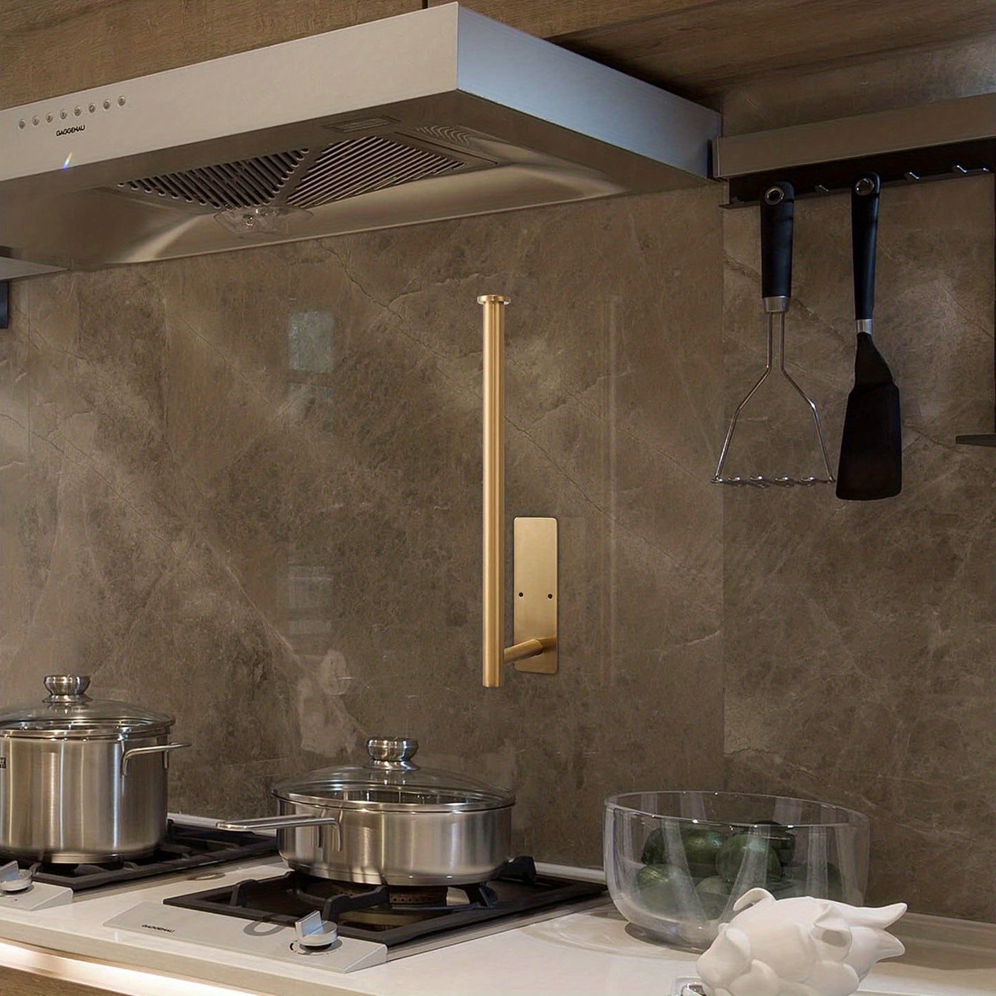 1pc Stainless Steel Self-Adhesive Paper Towel Holder - Space-Saving Wall Mount Design for Kitchen, Counter, Cabinet, and Bathroom - Easy Installation, Punch-Free, and Durable