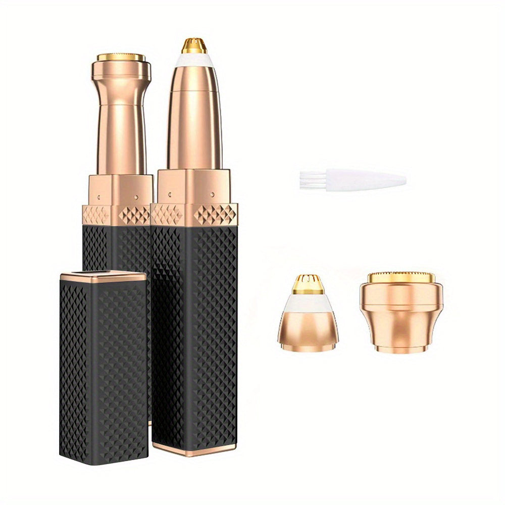 1pc Eyebrow & Facial Hair Removal For Women, 2 In 1 Eyebrow Razor And Painless Hair Shaver Rechargeable With Built-in LED Light For Face Peach Fuzz Eyebrow Lips Body Chin Arms