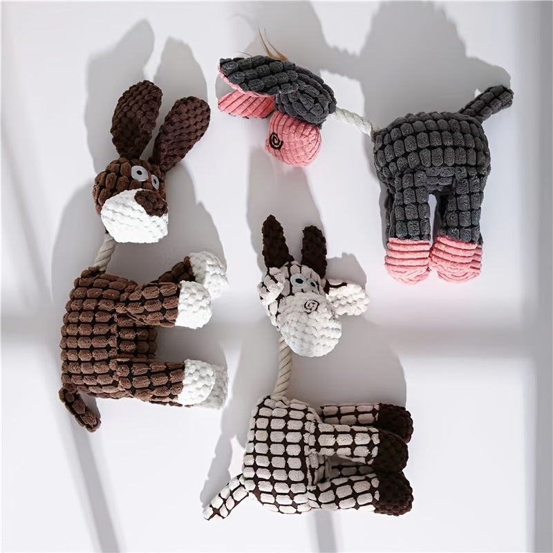 1pc Adorable Plush Animal Chew Toy - Durable & Soft for Exciting Pet Playtime - Perfect for Dogs & Cats!