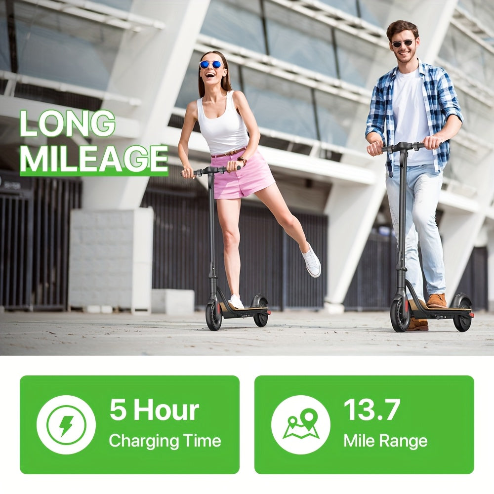 MEGAWHEELS S10 Lightweight & Foldable Electric Scooter With 8" Solid Wheels, Wood Pedal, 7.8AH Battery, Supports 25km/h Max Speed, 3 Speed Modes And 18-22km Long Range, The Electric Motor Scooter Is A Perfect Choice As Christ