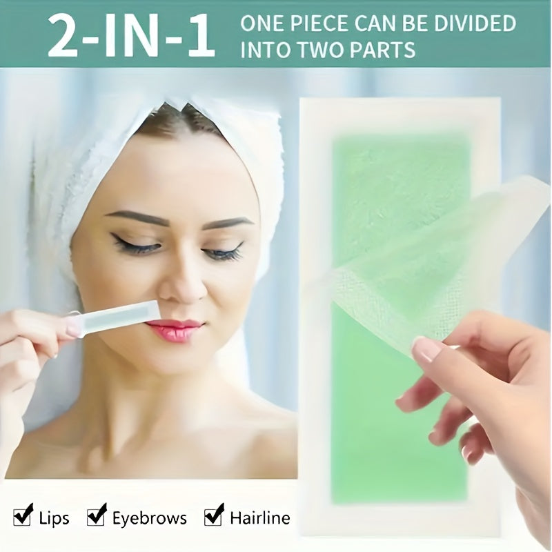 Facial Wax Strips - 70 Count Fast And Effective Hair Removal Waxing Strips For Face Eyebrow Upper Lip Cheek Hair Remover, Quick & Painless Waxing Kit For All Skin Types