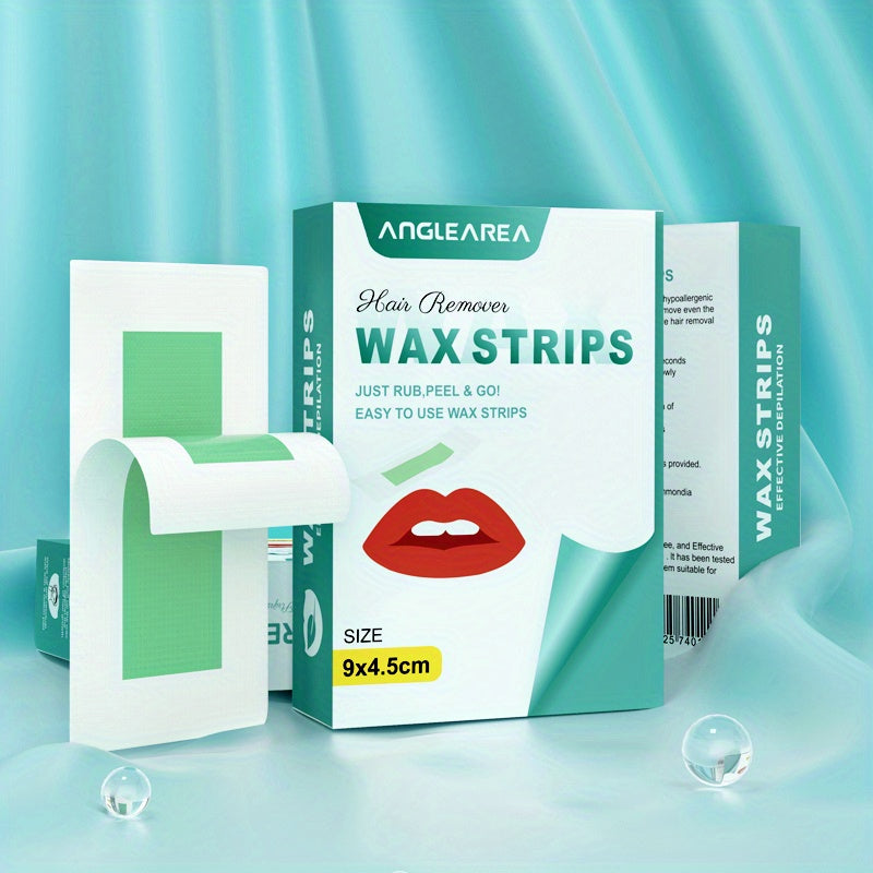 Wax Strips 72 Counts, Waxing Strips, Wax Strips For Hair Removal, Facial & Body Wax Strips For Men & Women, At Home Waxing Kit For Face Legs Brazilian Arms Underarm Bikini