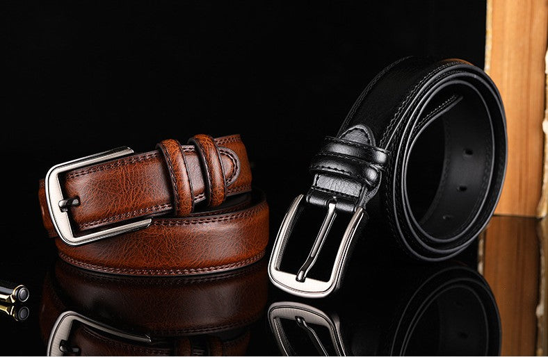 Genuine Leather Men's Belt Fashion Alloy Pin Buckle Belts Fashion Luxury Jeans Belts for Men Business Belt Female Belt