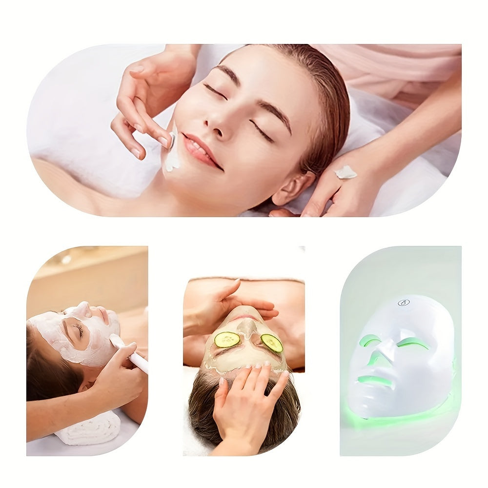 Radiant 7-Color LED Facial Mask - Intuitive Touch Control - Rechargeable via USB - The Ultimate Romantic Gift for Moms, Girlfriends, and Women on Valentines Day or Birthday
