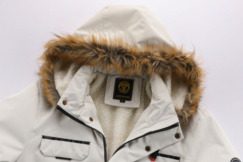 New Fall/Winter, Men's Flap Pocket Padded Jacket, With Faux Fur Hoodie Coat