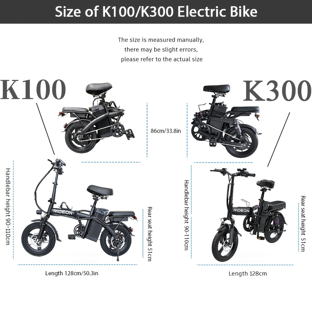Folding Electric Bike For Adult 400W Rated Brushless Motor Ebike, 14" Tire, Max 48V 1440WH Electric Bicycle, 19MPH Max Speed, Multi-Shock Absorption E-bike, Commuter Ebike For Adults & Teens, Electric EBIKE For Adult Commuter