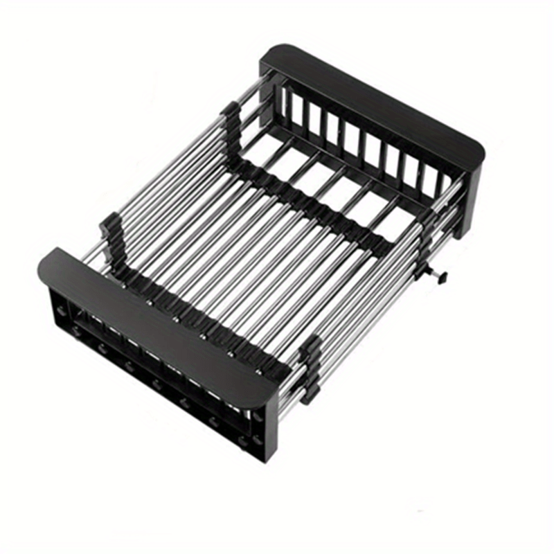 1pc, Sink Colander, Vegetable Sink Washing Basket, Fruit Drain Basket Rack, Stainless Steel Drain Basket, Strainer Basket, Adjustable Sink Rack, Multifunctional Colander, Kitchen Stuff, Kitchen Gadgets, Kitchen Accessories