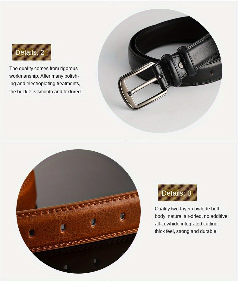 Genuine Leather Men's Belt Fashion Alloy Pin Buckle Belts Fashion Luxury Jeans Belts for Men Business Belt Female Belt