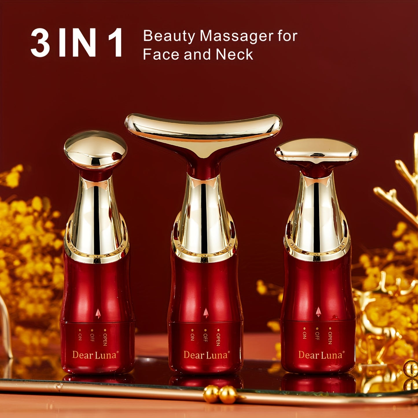 3 Attachments, 3-in-1 Face Massager, Neck Massager, Body Massager, Beauty Device For Women, Portable Electric Facial And Body Massager