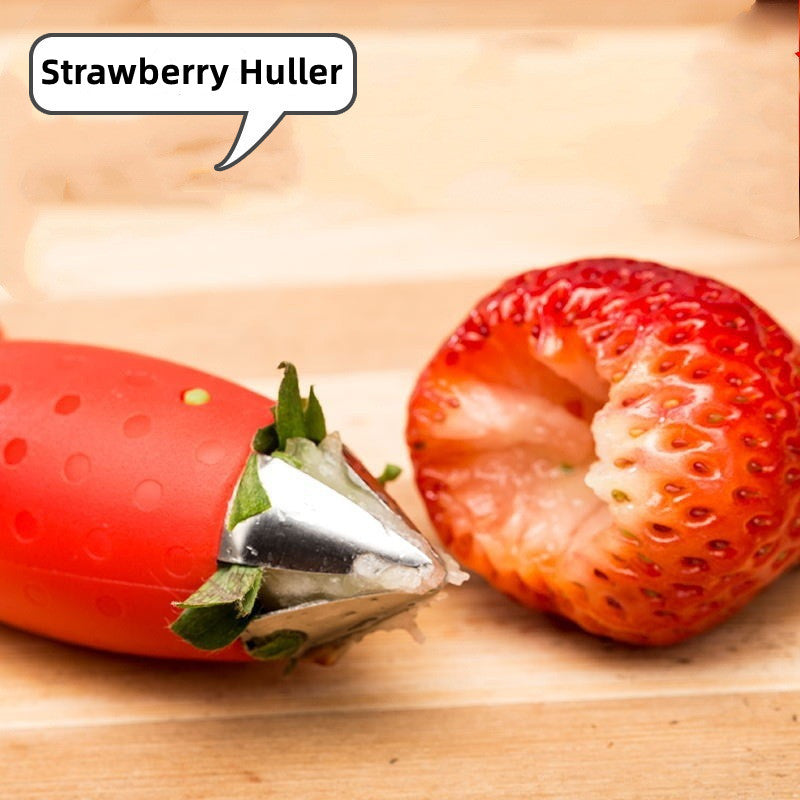 1pc Stainless Steel Strawberry Huller and Tomato Corer - Ergonomic Easy Grip, Durable ABS Handle, Kitchen Gadget for Efficient Fruit Stem Removal, Tomato Coring Device | Functional Kitchen Tool | Durable Kitchenware