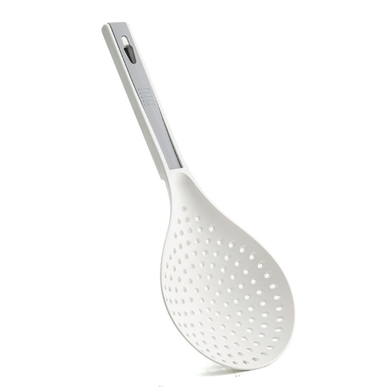 1pc Premium 2-in-1 Cooking Spoon Strainer - Long Handle Colander with Clip for Easy Widen Draining, Noodles Blanched Water Scoop, Space-Saving Kitchen Utensils for Cooking and Serving