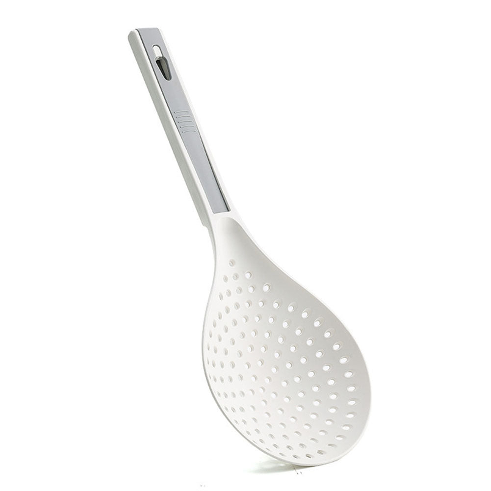 1pc Premium 2-in-1 Cooking Spoon Strainer - Long Handle Colander with Clip for Easy Widen Draining, Noodles Blanched Water Scoop, Space-Saving Kitchen Utensils for Cooking and Serving