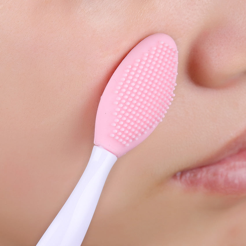 1pc Silicone Pore Brush, Exfoliate Your Large & Visible Pores With This Facial Brush, Double-Sided Black Head Cleaning Tool, Beauty & Skincare Accessories