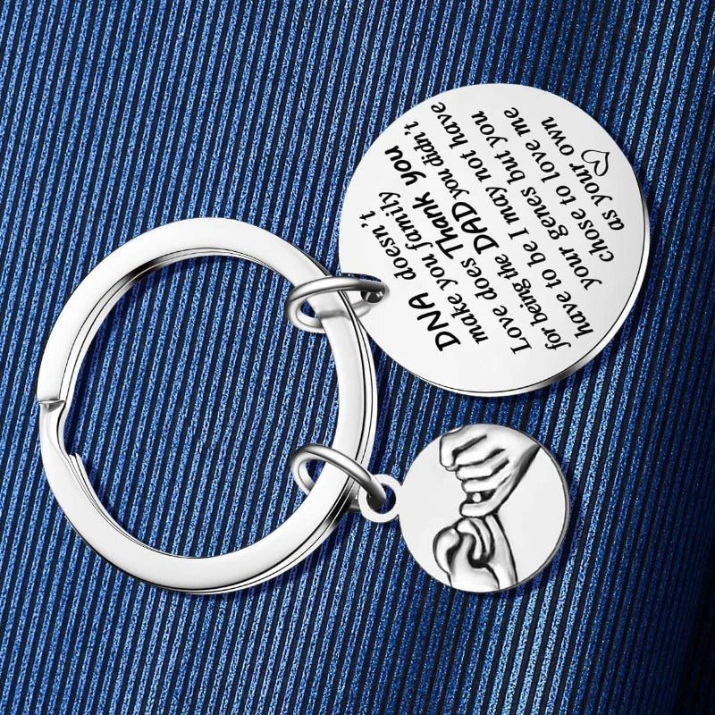 MADHAHEFU Dad Stepdad Keychain Gifts Fathers Day Keyrings For Papa Dad Stepdad Father Birthday Christmas Presents Gifts