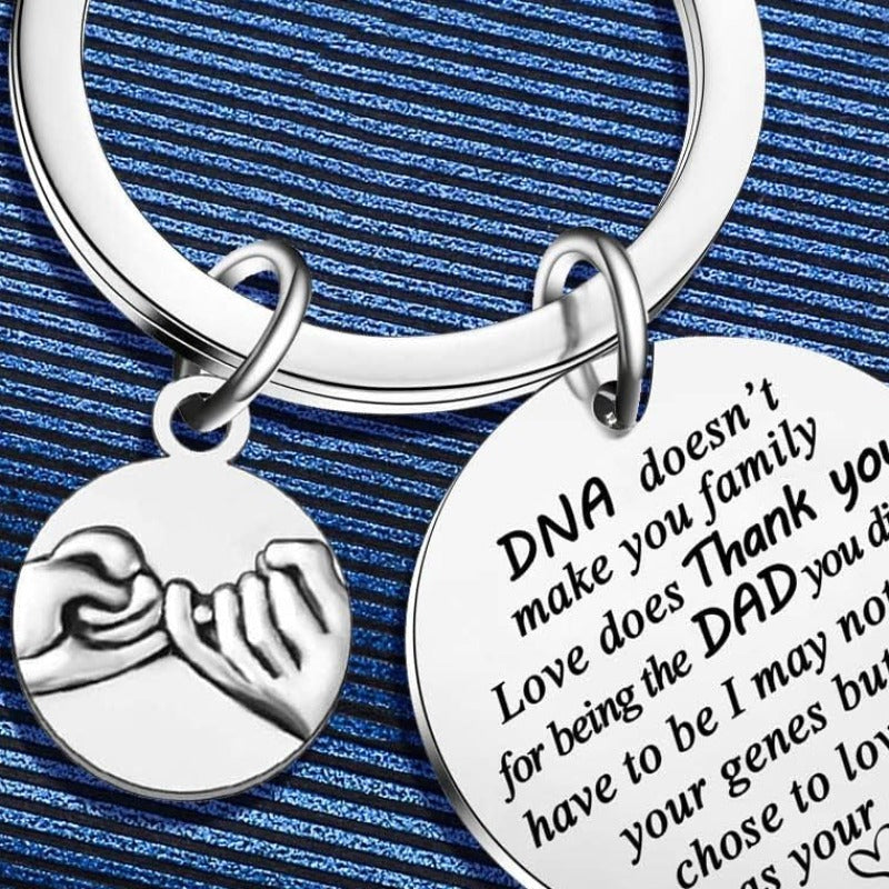 MADHAHEFU Dad Stepdad Keychain Gifts Fathers Day Keyrings For Papa Dad Stepdad Father Birthday Christmas Presents Gifts