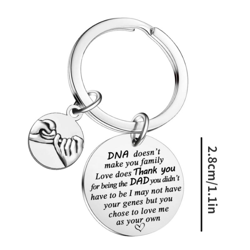 MADHAHEFU Dad Stepdad Keychain Gifts Fathers Day Keyrings For Papa Dad Stepdad Father Birthday Christmas Presents Gifts