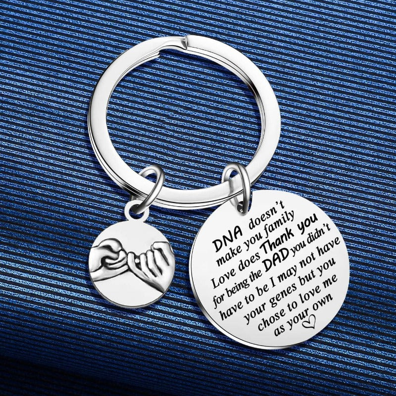 MADHAHEFU Dad Stepdad Keychain Gifts Fathers Day Keyrings For Papa Dad Stepdad Father Birthday Christmas Presents Gifts
