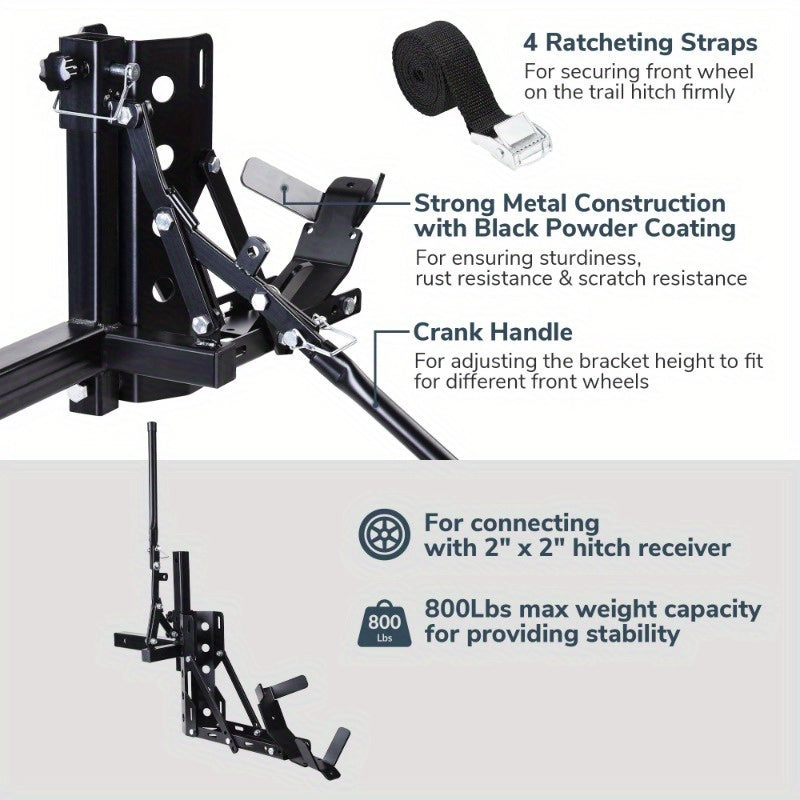 Motorcycle Trailer Hitch Scooter Dirt Bike Carrier Hauler Hitch Mount Rack With Straps Adjustable Height Strong Metal, Automotive Automatic Transmission Parts