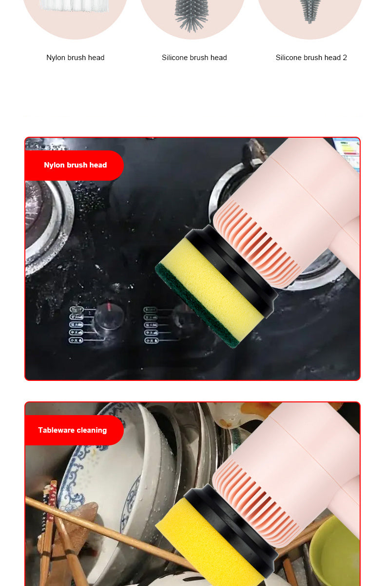 1pc Electric Spin Scrubber, Cordless Electric Cleaning Kitchenware Brush, Spinning Scrub Brush For Home Kitchen Pots Dishes
