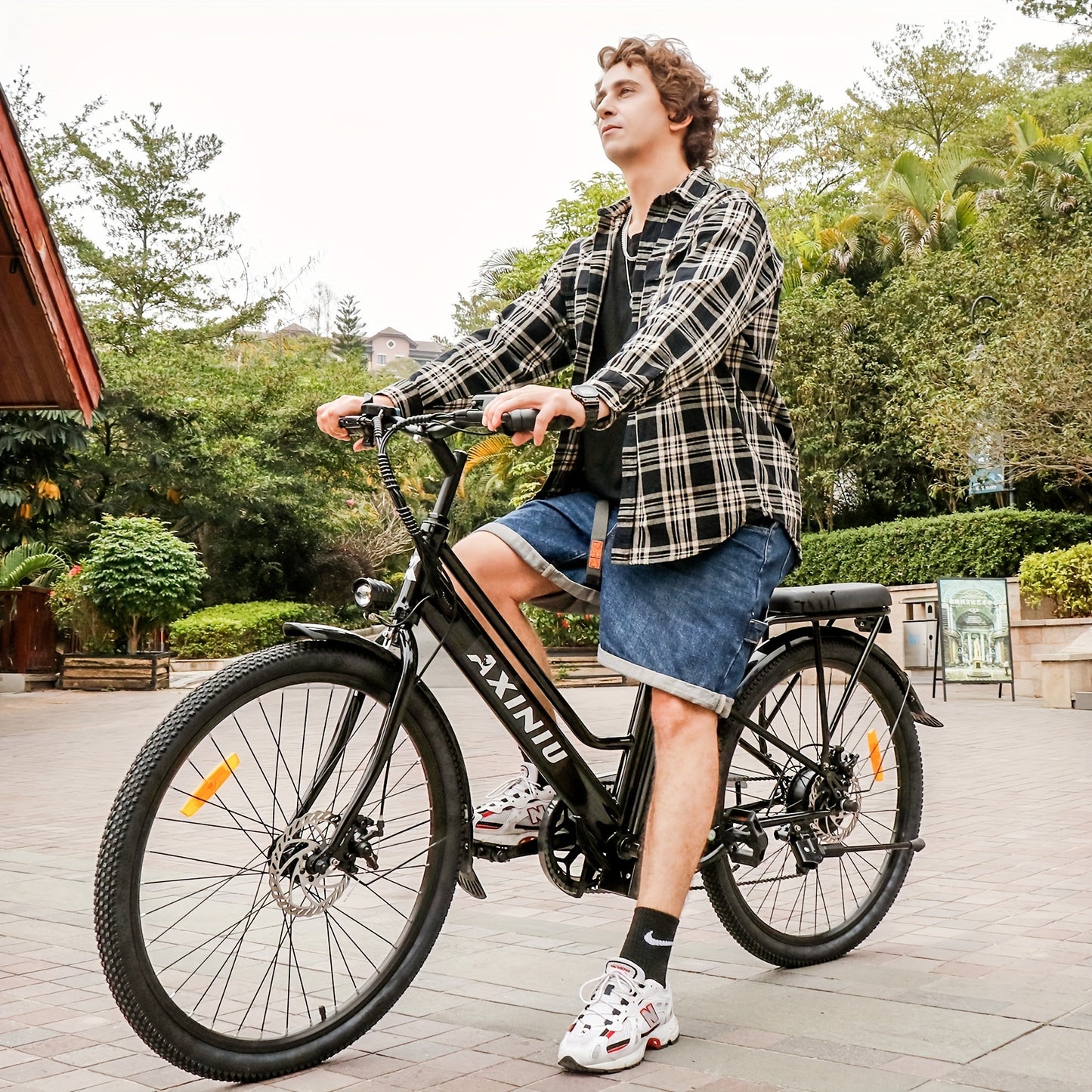 Adult Electric Bike, 26 Inch Step Through Ebike For Women Men, 350W Removable Battery, 7 Speed City Electric Cruiser Bikes, 22MPH 40Miles Commuter Electric Bicycle