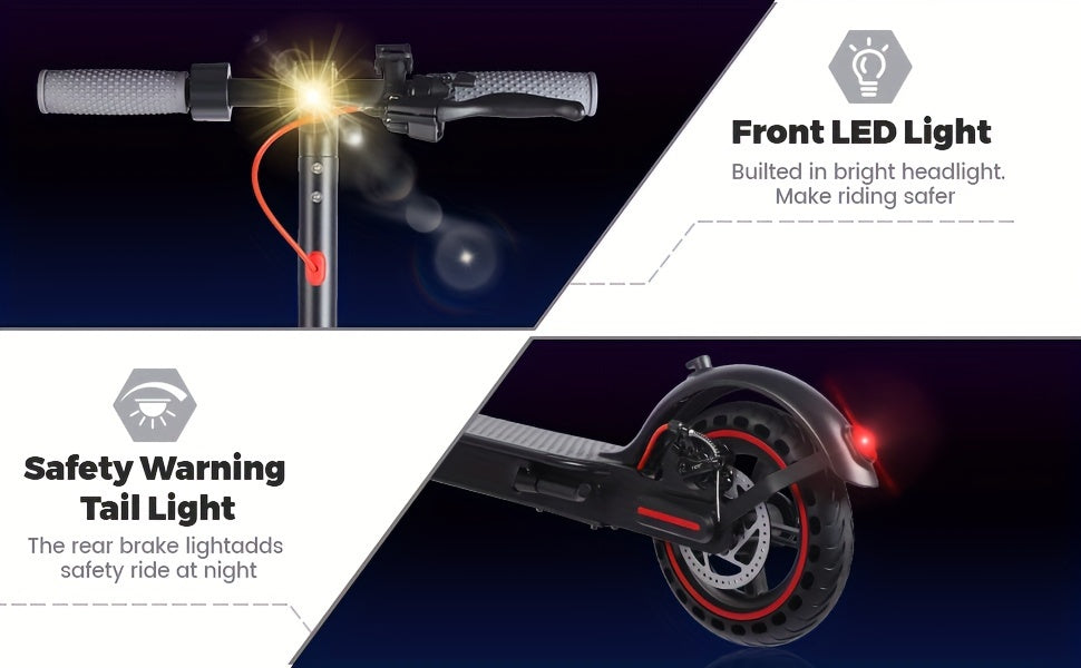 J3 Electric Scooter - Range of up to 20 Miles, Tire of 8.5'', Motor Power Ranges from 350W, Max Speed of 20 MPH, Foldable Commuting Scooter for Adults with Dual Braking System