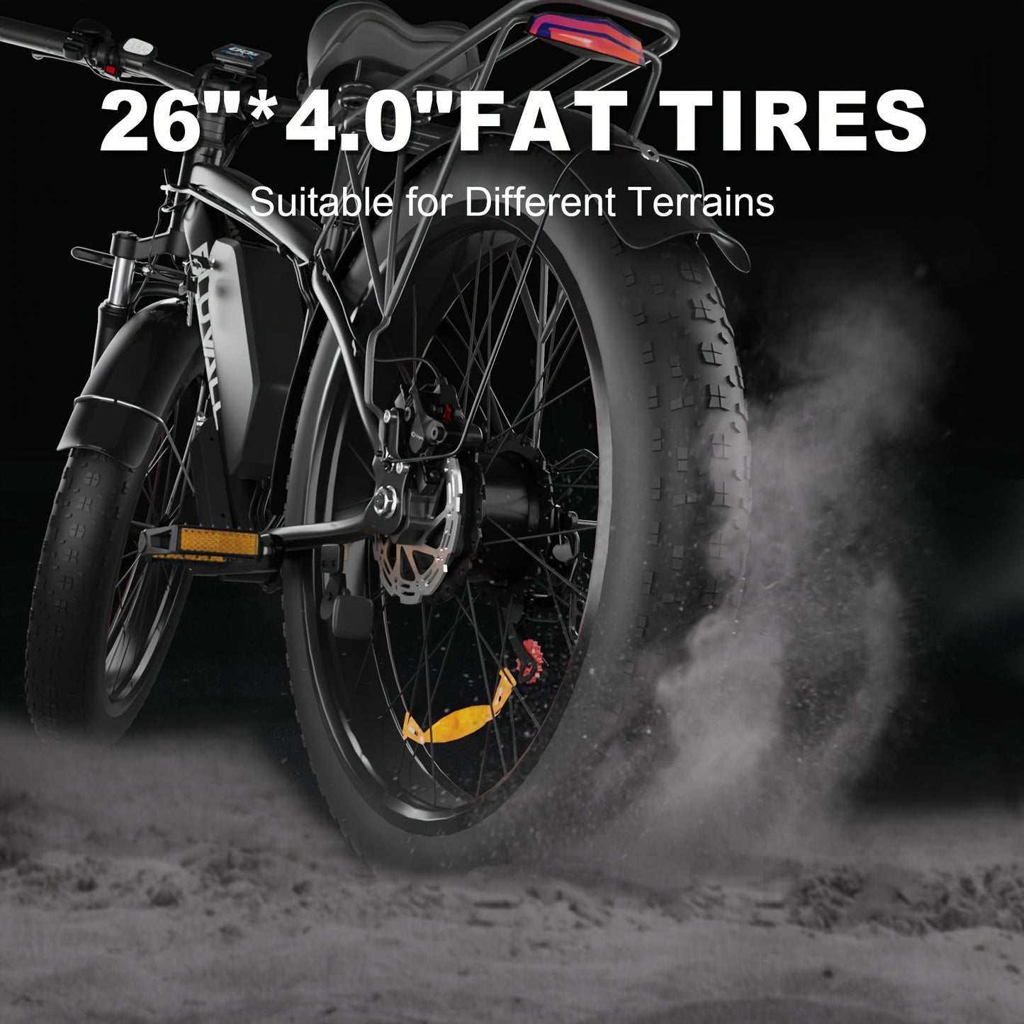 700W Electric Bike For Adults, 20mph Electric Mountain Bike With 48V 16Ah Removable Larger Battery, Single Motor Electric Bicycle For Adults, 26''x 4.0 Fat Tire E Bike 7-Speed, Hydraulic Brakes, Electric Mountain Bike, Electr
