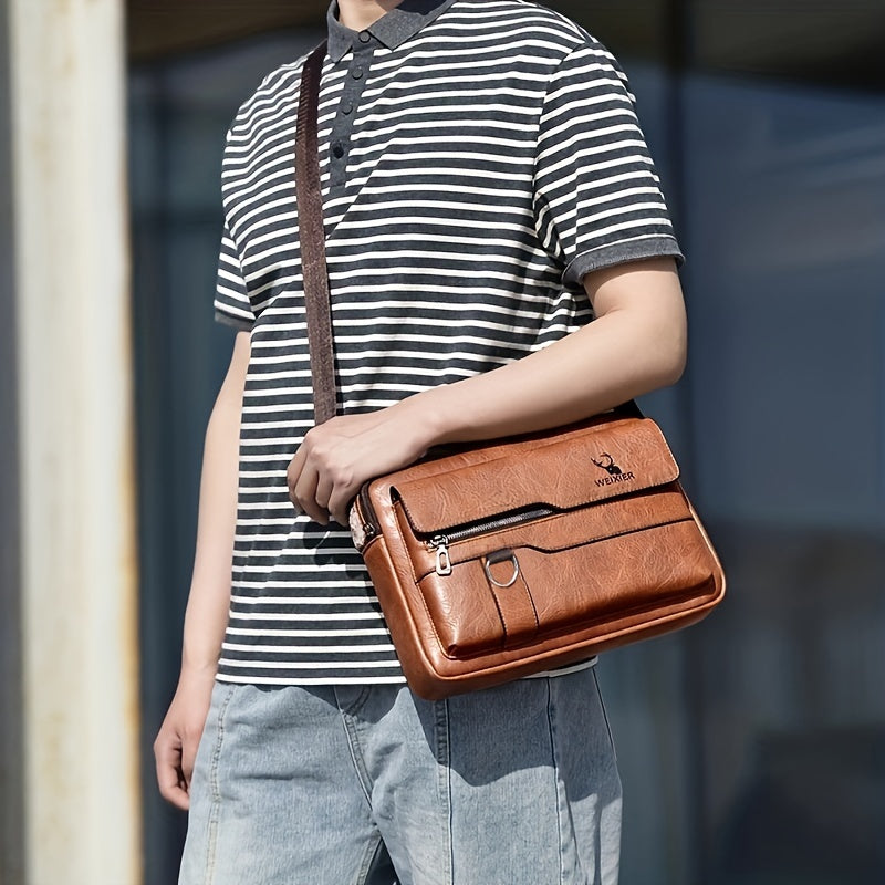1/2pcs WEIXIER Spring And Summer New Shoulder Bag Messenger Bag, Handbag Casual Fashion PU Material Gift For Father/ Anniversary