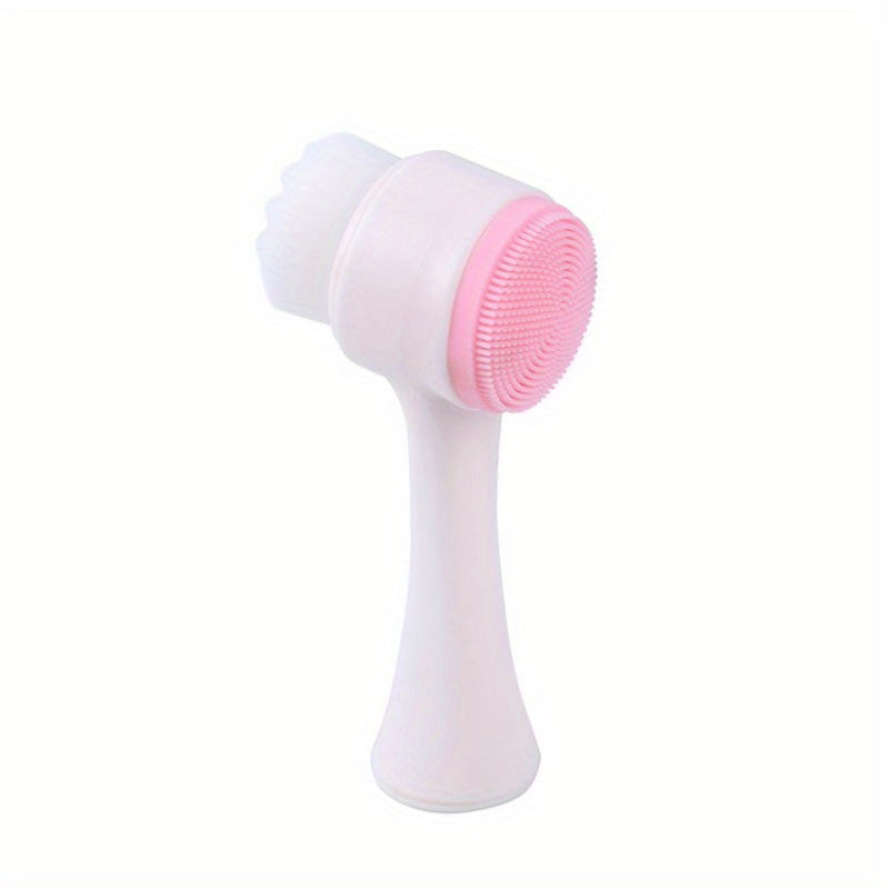 Facial Cleansing Brush, Double-sided Cleaning Tool, Soft Bristle Exfoliator, Cleaner Brush, Scrub Exfoliating Facial Brush For Face Care Makeup Skincare Removal