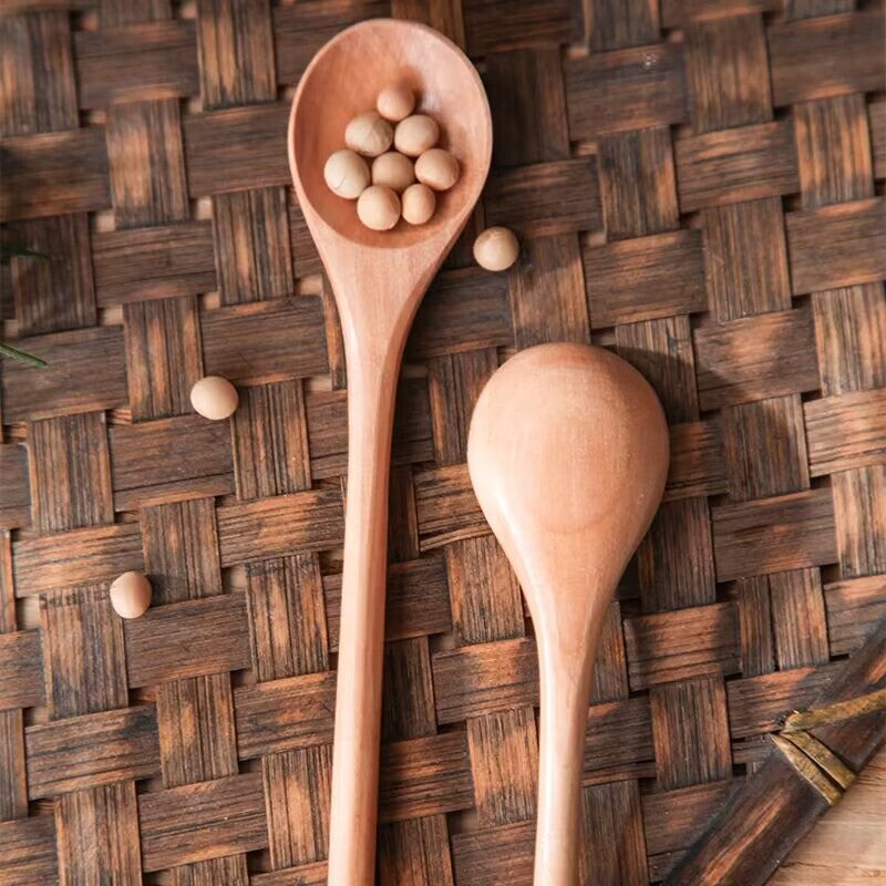 10pcs Wooden Spoon, Wooden Coffee Spoons Long Handle Wooden Mixing Spoon Long Handle Wooden Teaspoon Handmade Wood Stirring Spoon For Kitchen Stirring