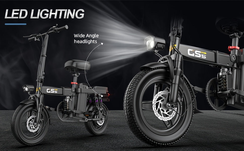 UPlee Ebikes For Adults, 500W Motor, 20MPH 30Miles Range Electric Bike For Adults, 48V 15AH Battery Mini Folding E Bike, 14" Tires, Lightweight Adult Electric Bicycles For City Commute, Travel Mobility Scooter