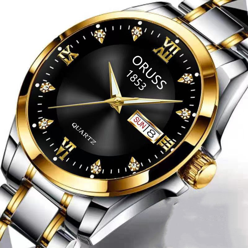 1pc Men's Round Waterproof Luminous Quartz Watch, Wristwatch, Ideal choice for Gifts