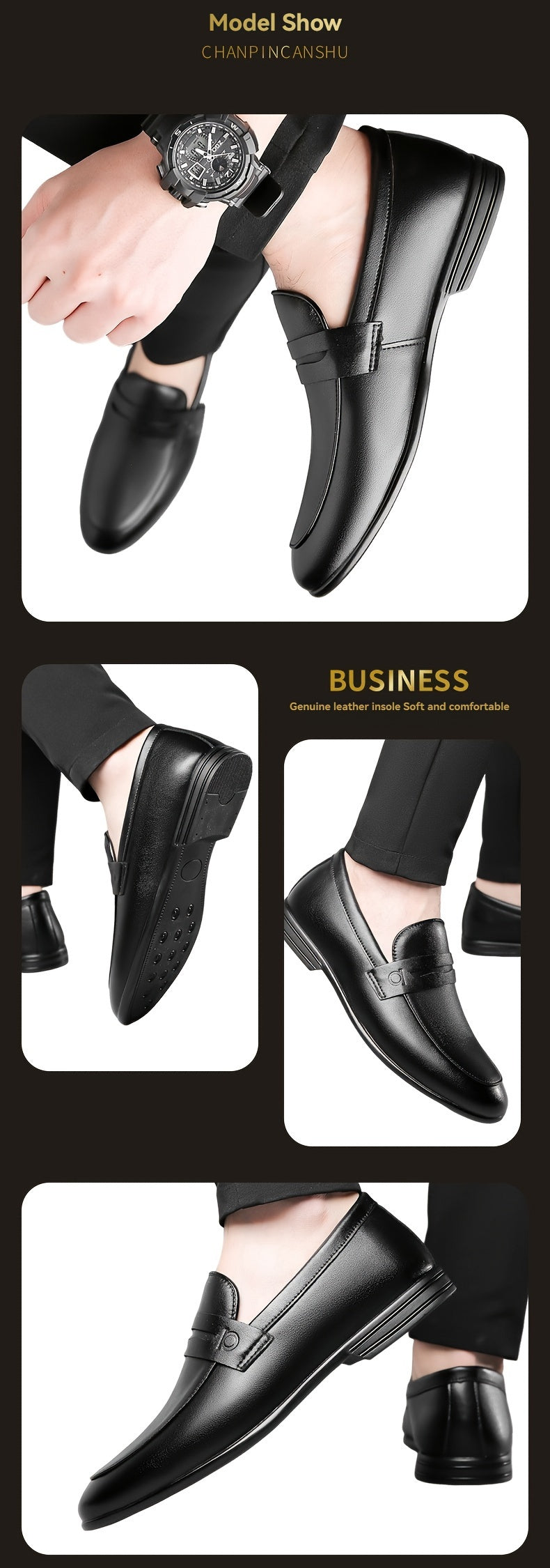 Fashionable Business Classic Retro Men's Shoes Formal Slip-on Formal Shoes Men's Oxford Shoes High Quality Men's Loafers