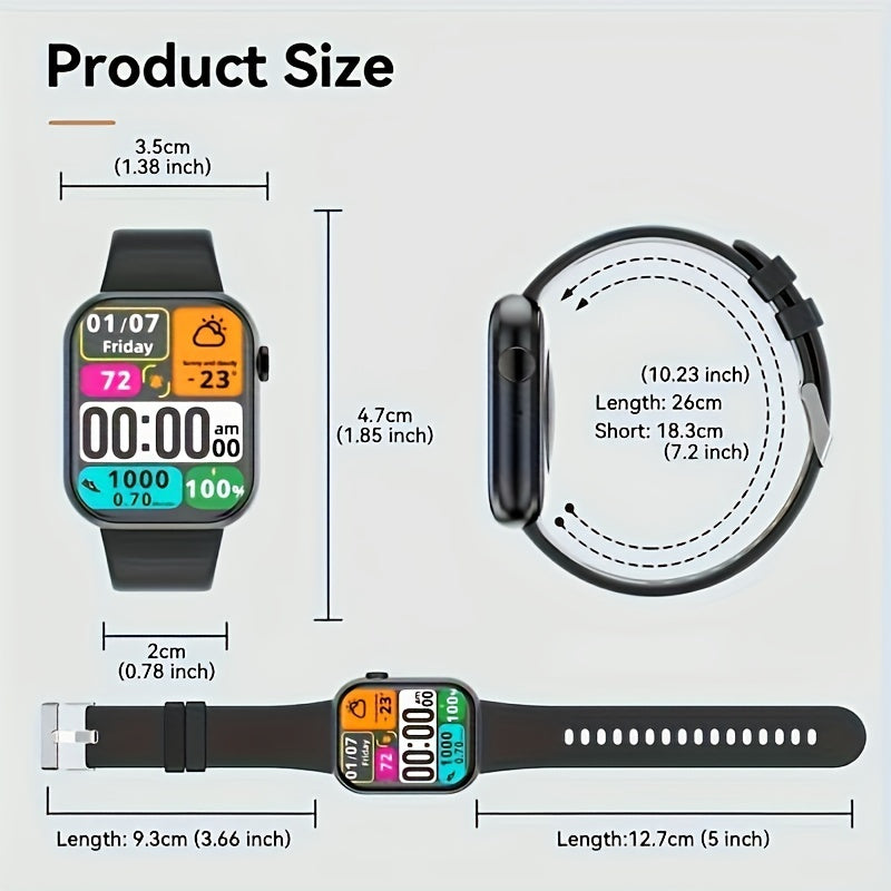 Mingtawn Smart Watch, Capable of Wireless Calls (Answering And Hanging Up), Features Various Sports Modes, Activity Tracking, Suitable for Both Men And Women, with a 1.85-Inch HD Screen. Over 100 Workout Options Available.