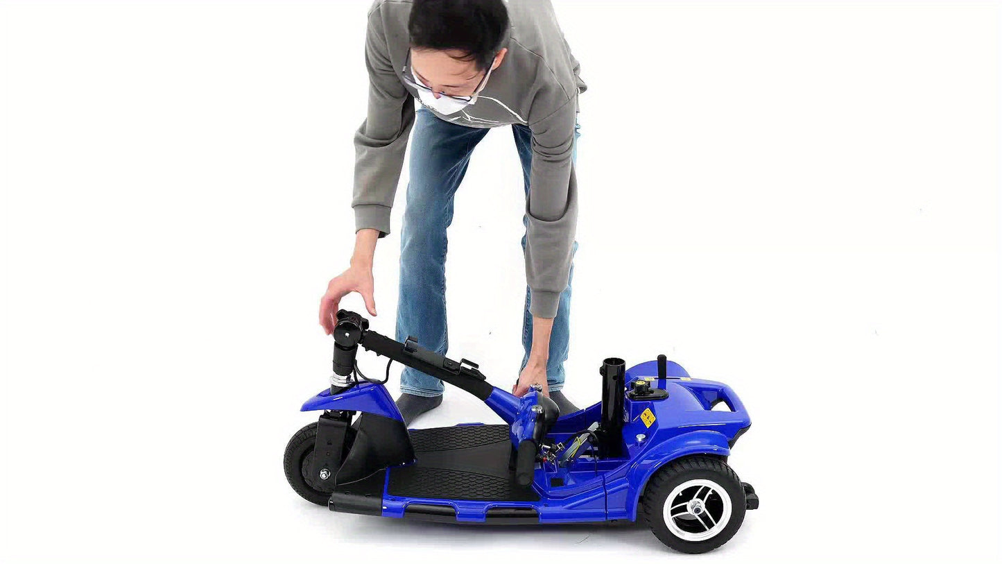 BMBMT 3 Wheel Electric Mobility Scooter With Basket And Light, High-Performance Folding Electric Scooter, Mobility Scooter Foldable For Adults, 20 Km Long Range, Maximum Speed 6km/h, Motor Power-180W