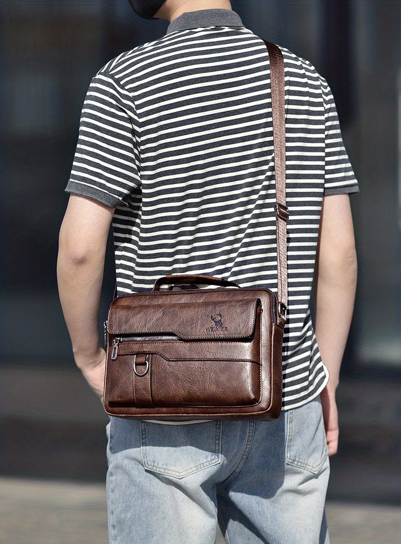 1/2pcs WEIXIER Spring And Summer New Shoulder Bag Messenger Bag, Handbag Casual Fashion PU Material Gift For Father/ Anniversary