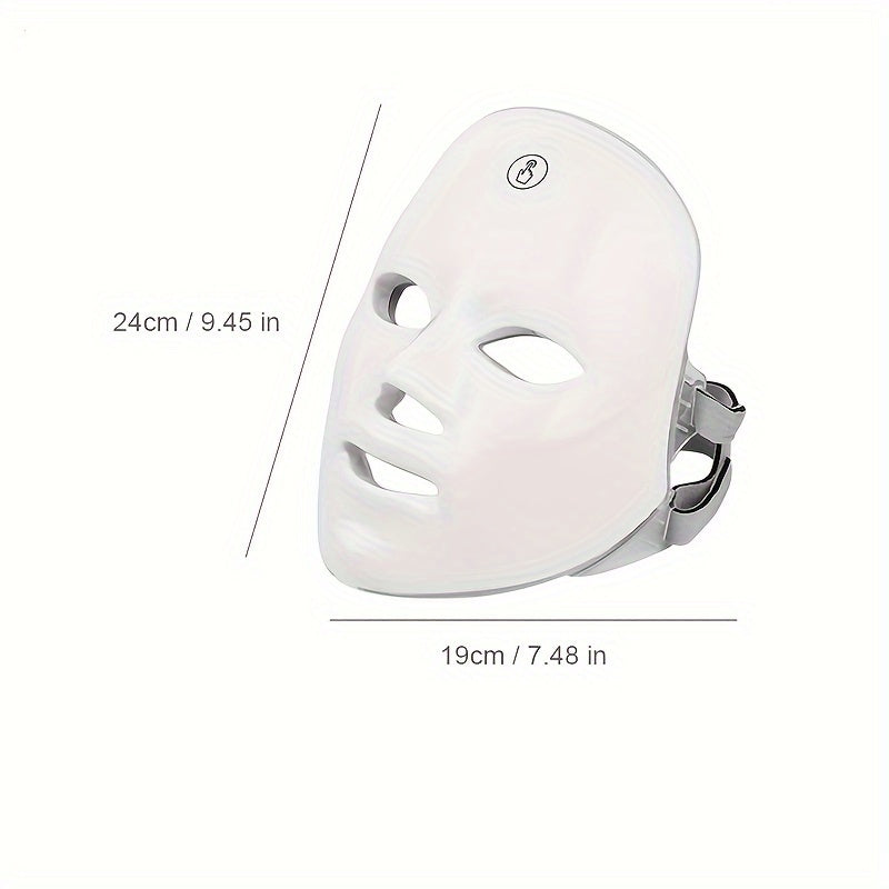 Radiant 7-Color LED Facial Mask - Intuitive Touch Control - Rechargeable via USB - The Ultimate Romantic Gift for Moms, Girlfriends, and Women on Valentines Day or Birthday