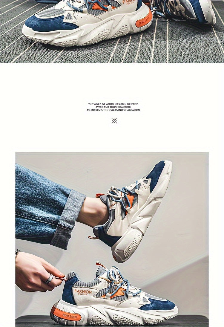 Light luxury men's shoes autumn new breathable casual sports shoes men's fashion versatile trendy thick-soled dad shoes
