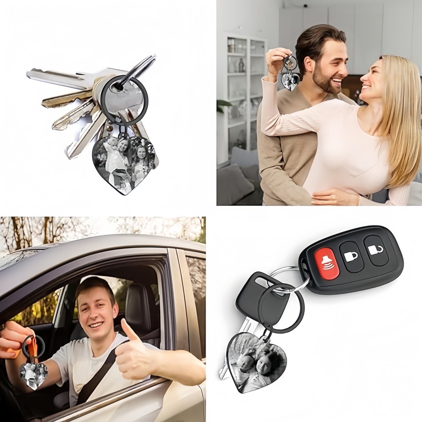 1pc Personalized Men's Keychain with Laser Engraved Photo - Perfect Gift for Father, Boyfriend, Girlfriend, or Lover