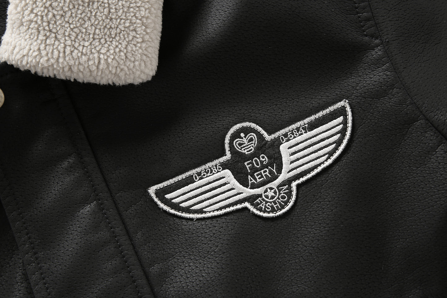 Men's Bomber Motorcycle Leather Jacket Vintage Fleece Faux Leather Jacket Gifts