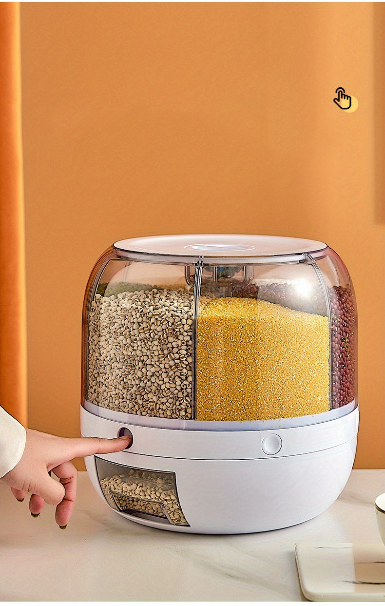 1PC Rotating Food Dispenser, Household 7.72 LB Rice Barrel, Cereal Jar, Divided Sealed Cans, Food-grade Rice Tank, Kitchen Supplies