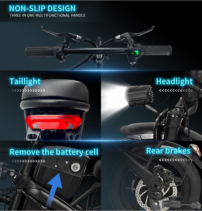 Folding Electric Bike - Powerful Motor, Fast Speed, 14-inch Tires, Commuter-friendly, Light Weight, Long-lasting Battery