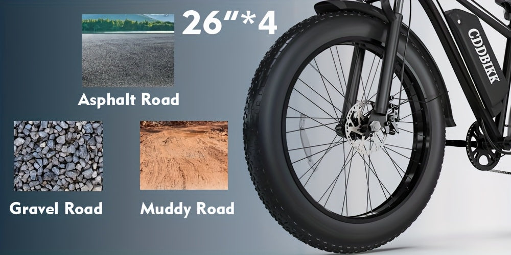 F26 Electric Bike for Adults 740W Electric Bicycle 48V 18AH (864WH) Removable Battery Electric Bike 26" Fat Tire Mountain 19mph 7 Speed Gears Dual Shock Absorber Electric Bike