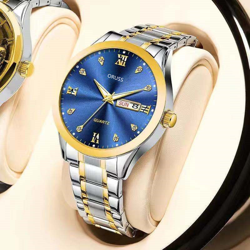 1pc Men's Round Waterproof Luminous Quartz Watch, Wristwatch, Ideal choice for Gifts