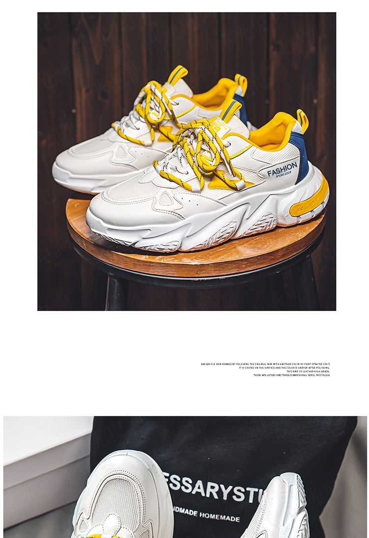 Light luxury men's shoes autumn new breathable casual sports shoes men's fashion versatile trendy thick-soled dad shoes