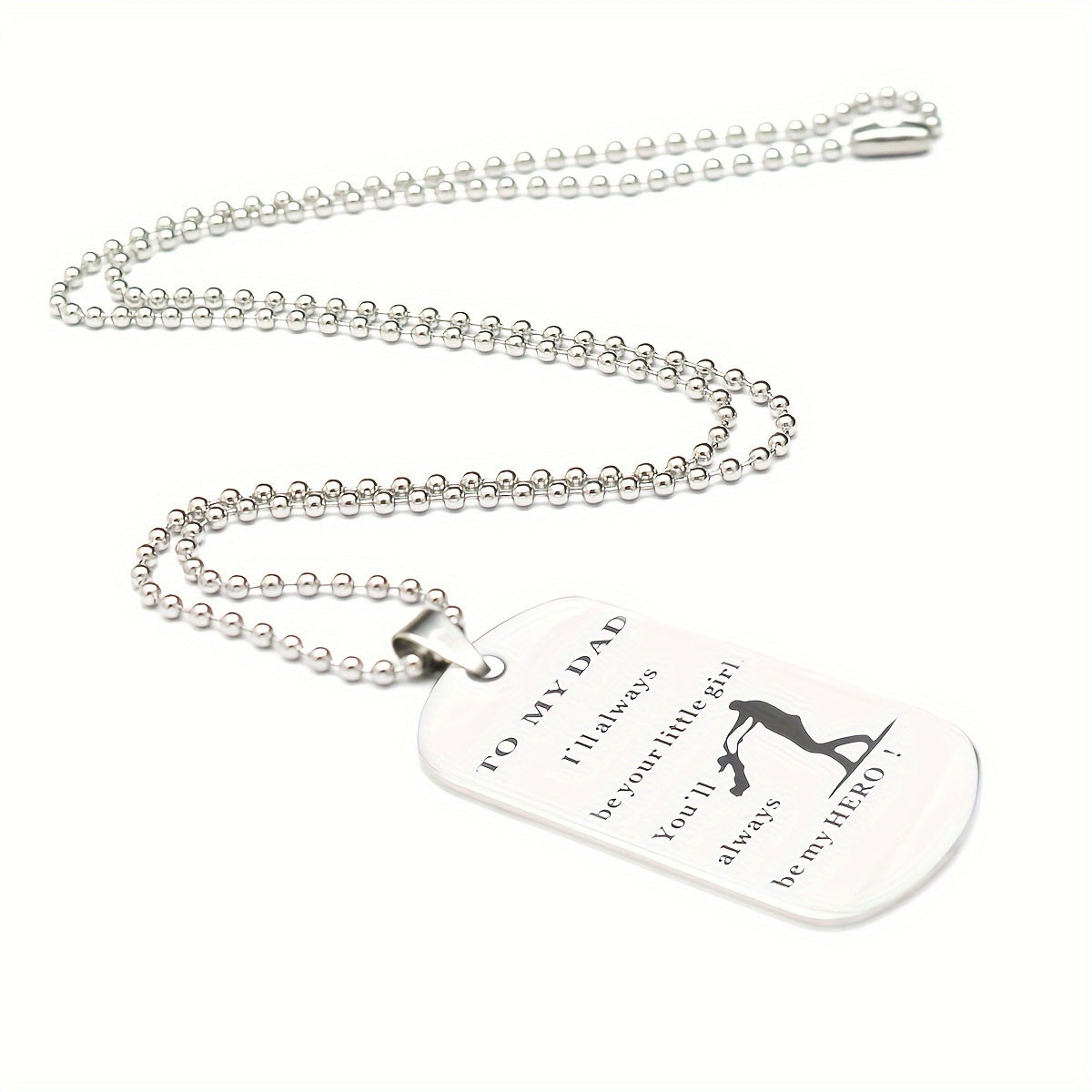 Dog Tag Gifts For Dad Father - Dad Gift Idea From Wife Daughter Son, Stainless Steel, Christmas Birthday Fathers Valentines Day Gift For Men Husband