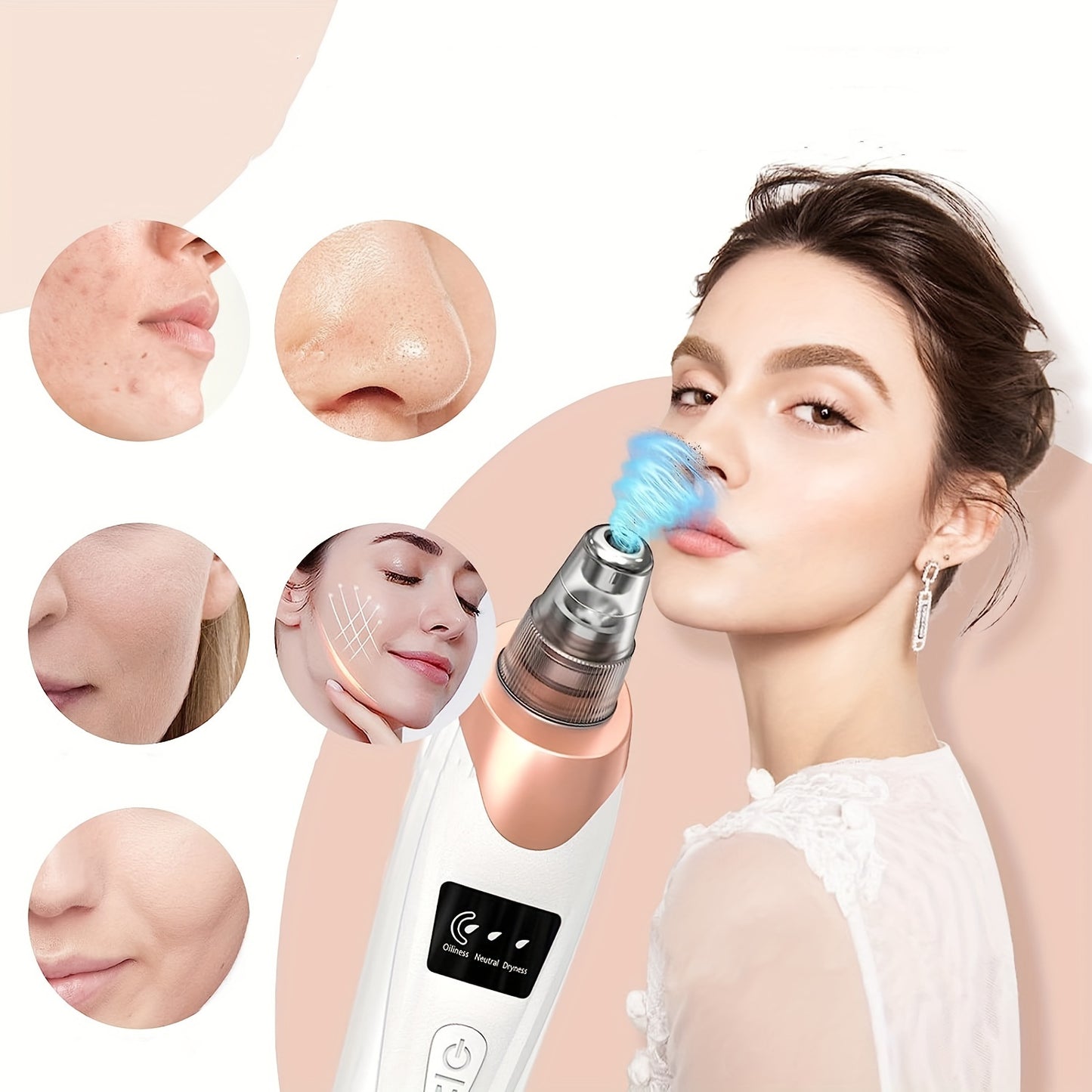 Blackhead Remover Pore Vacuum - 5 Suction - USB Rechargeable Facial Pore Cleaner Kit For Adult Acne Extractor Tool - Multifunctional Cleaning Instrument - Holiday Gift