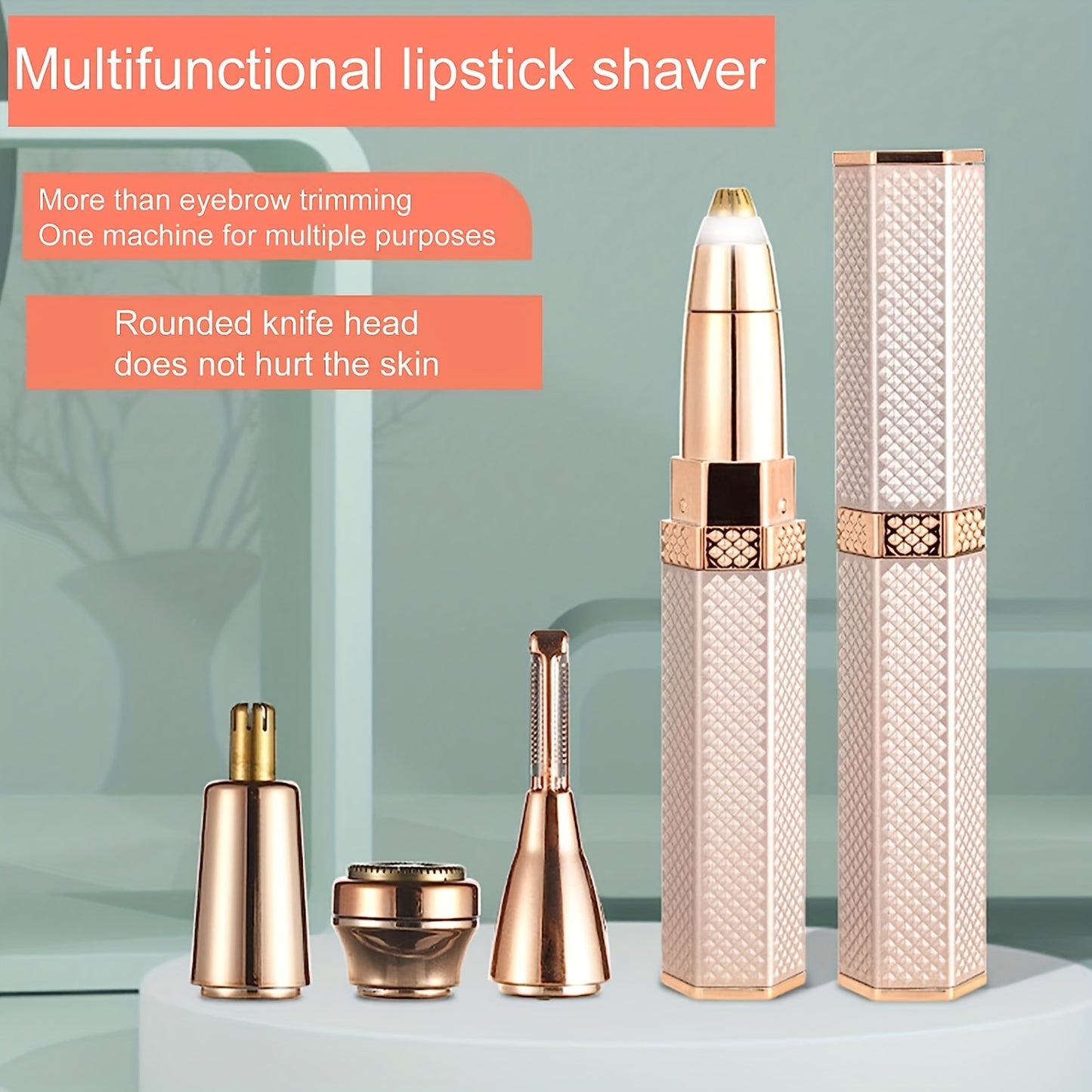 4 In 1 Facial Electric Shaver For Women Full Body Epilator Rechargeable Painless Eyebrow Nose Bikini Hair Trimmer
