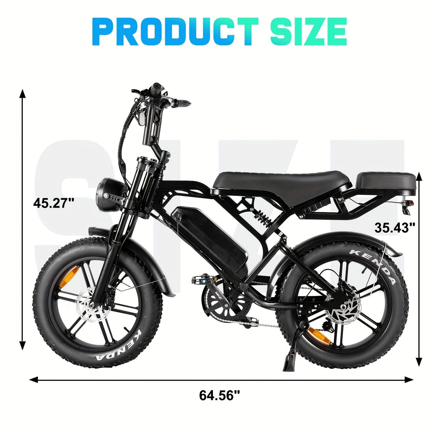 Besintu V20pro Electric Bike for Adults - 19MPH, 30-40 Miles Range, Hydraulic Brakes, 749W Motor, Detachable 48V 15.6AH Battery, Rear Seat, Commuter Mountain Bike with Front Fork Suspension, 7 Gears, 20"x4" Tires - Black